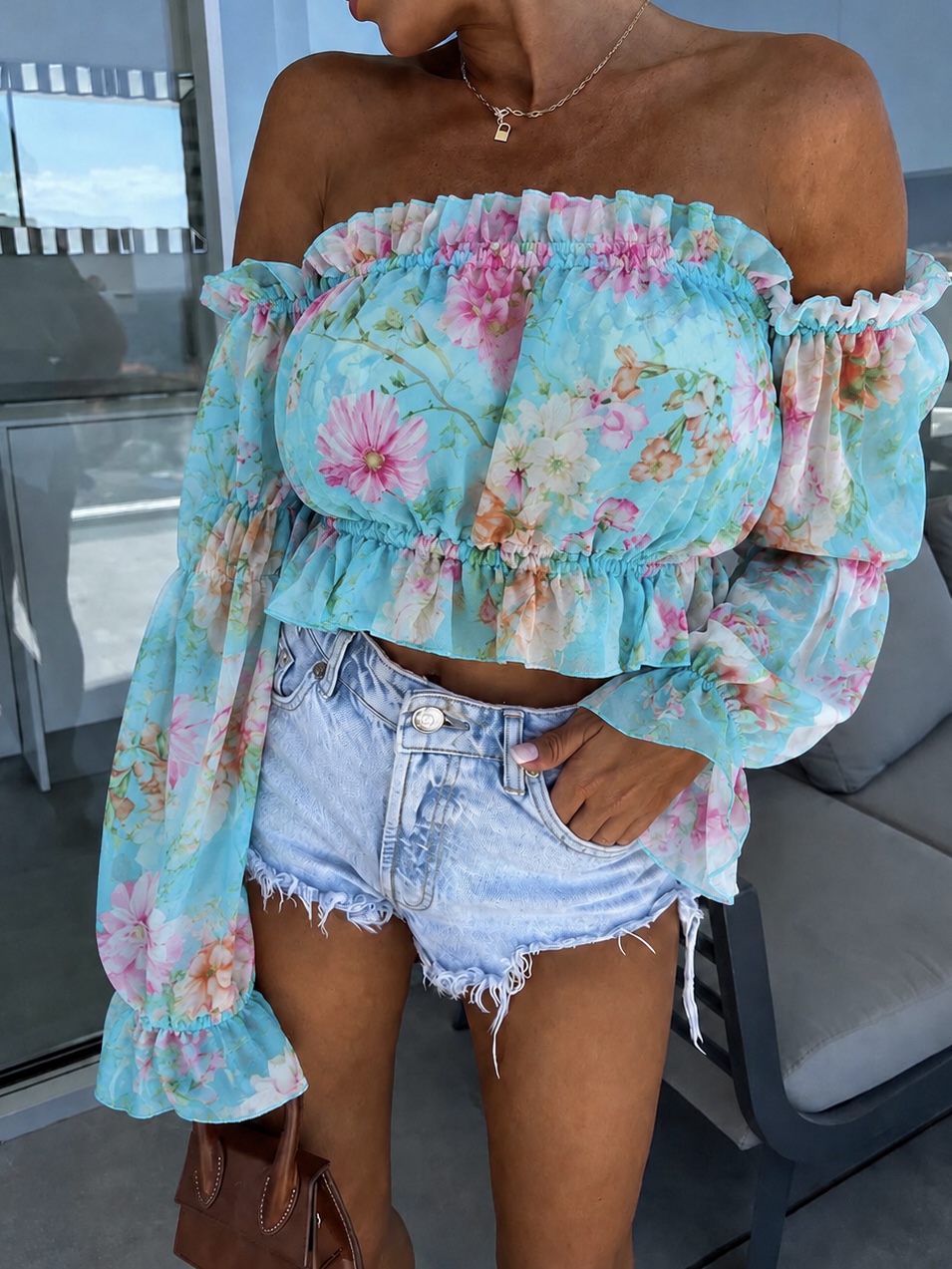Top AMARA BABY BLUE – Obrázok 5
