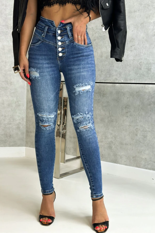 RIFLE SLIM WAIST RIPPED DARKY – Obrázok 3