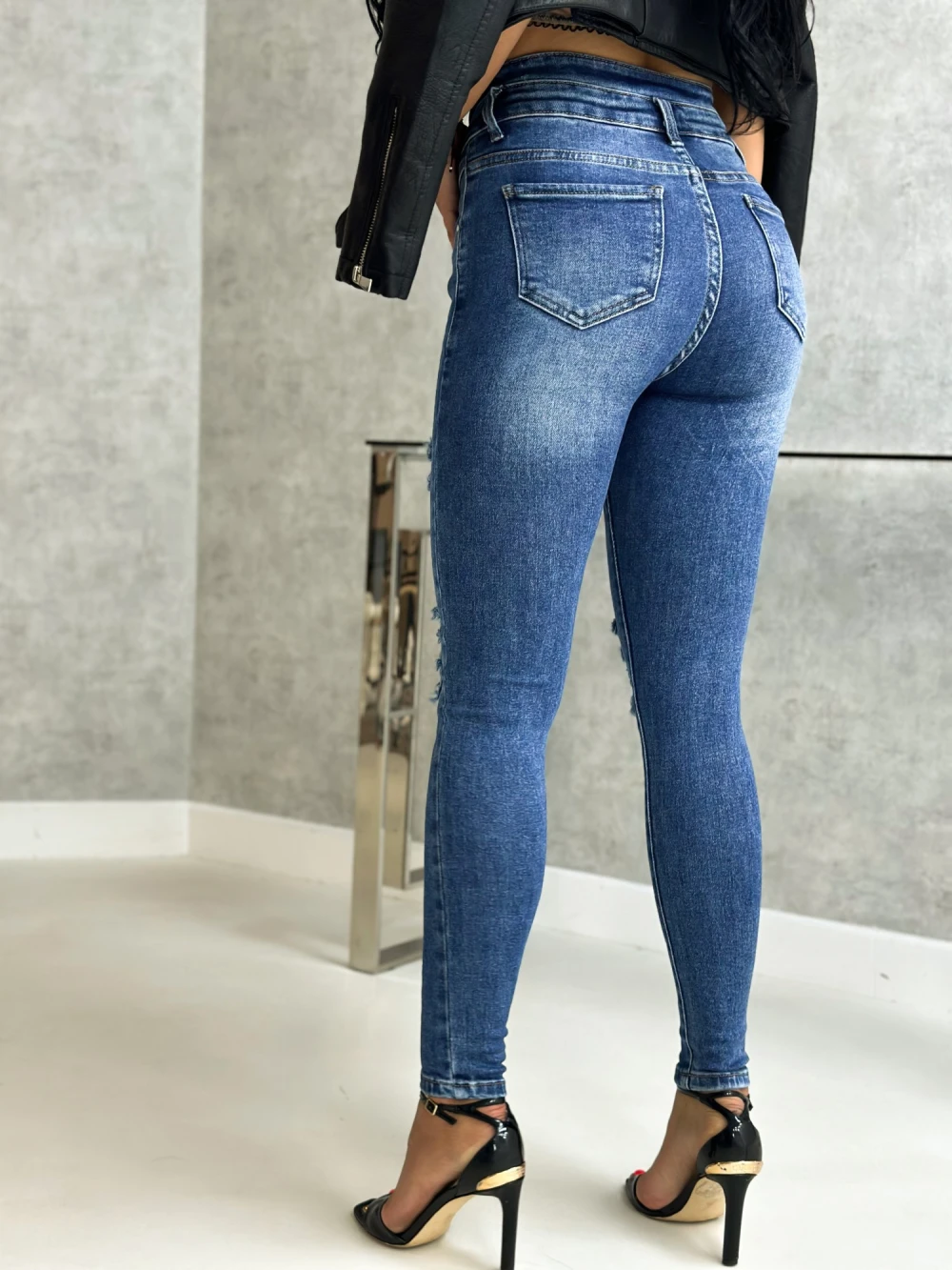 RIFLE SLIM WAIST RIPPED DARKY – Obrázok 5