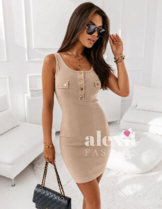 Tielkové šaty LINE BEIGE