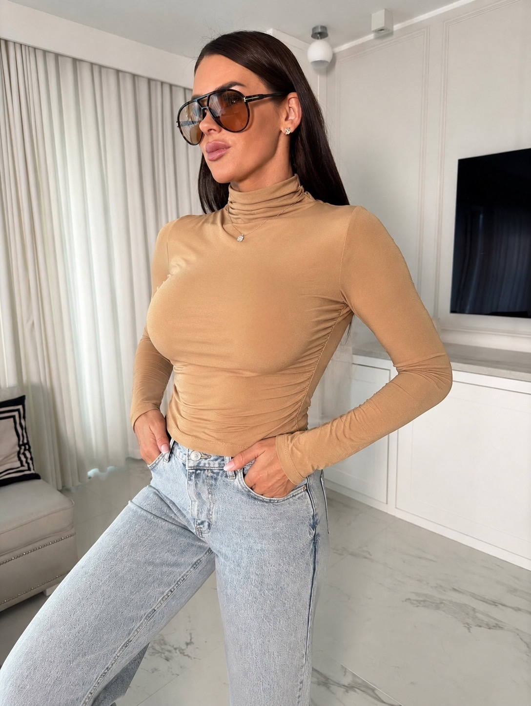 Rolák GLAMOUR - dark beige – Obrázok 3