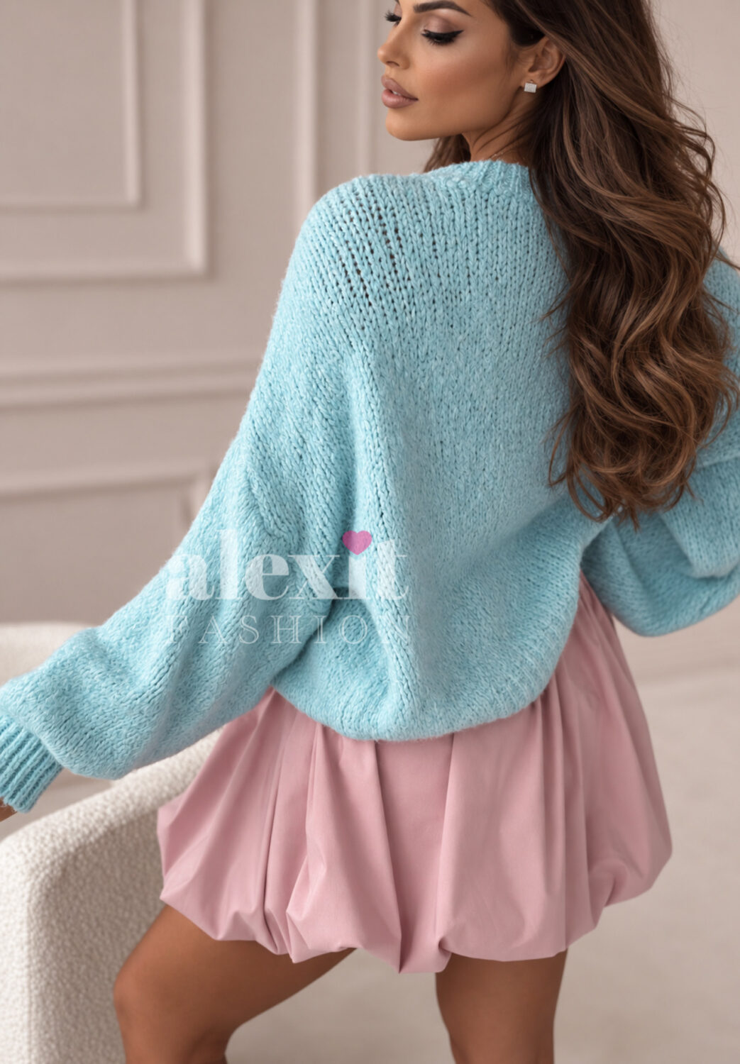 Mohérový sveter LANA BABY BLUE – Obrázok 2